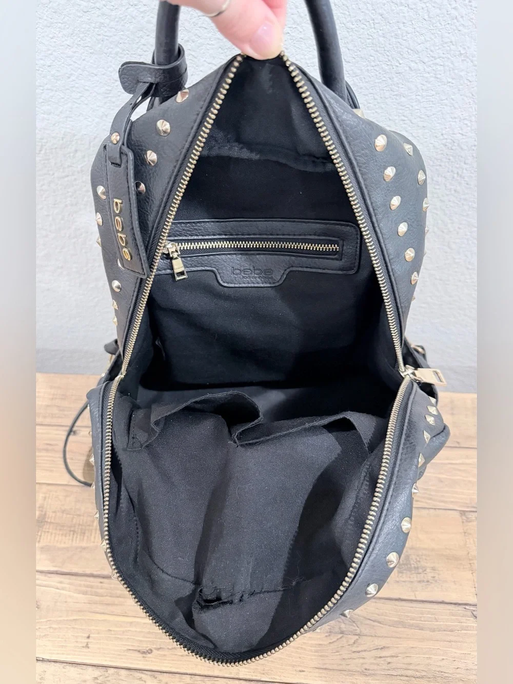 bebe Studded Mini Backpack Purse